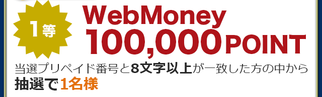 1等 WebMoney 100,000POINT